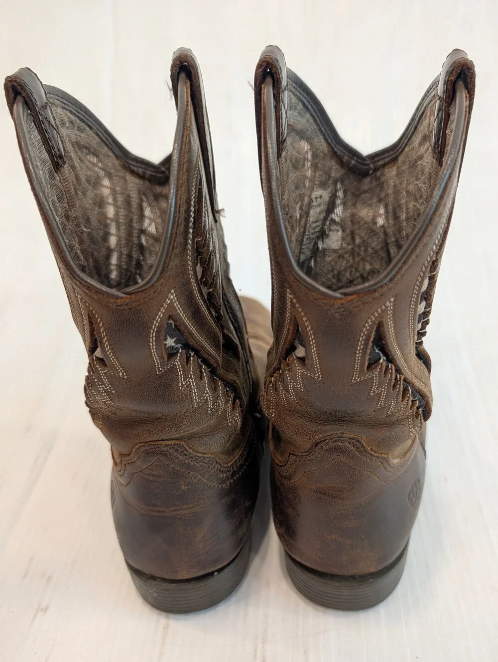 ARIAT Kids Distressed Brown Leather Western Cowboy Boots Size 3